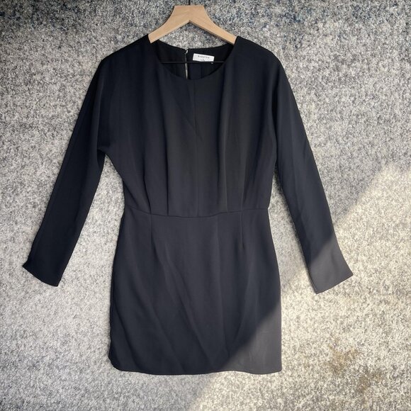 Babaton Dress Womens Small Black Long Sleeve Mini Sheath Back Zip Aritzia LBD - Picture 1 of 6